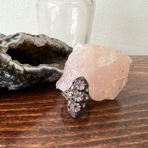 Vintage Sterling Silver Ring with Amethyst and Opal